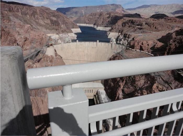 Hoover Dam guard railing corrosion protection proven effective with multiple written performance reports using Rust Grip